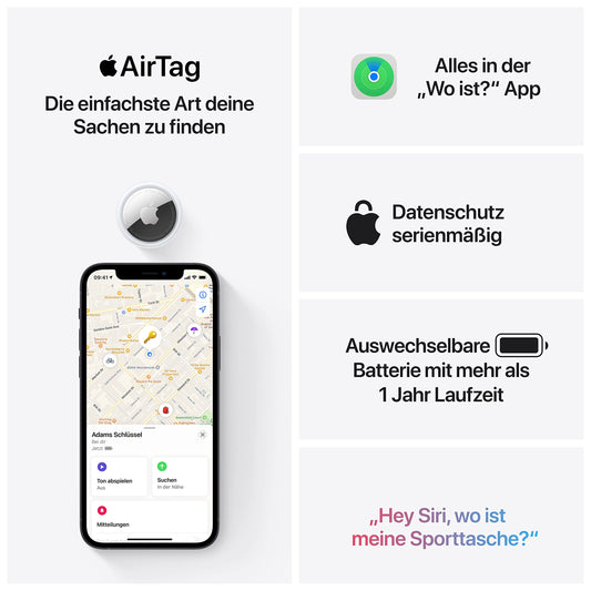 👉 4er Pack Bluetooth-Tracker – Schlüssel, Geldbörsen, Gepäck & Rucksäcke leicht wiederfinden, Austauschbare Batterie